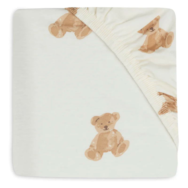 Drap-housse pour lit bébé 120x60 cm - motif petits oursons