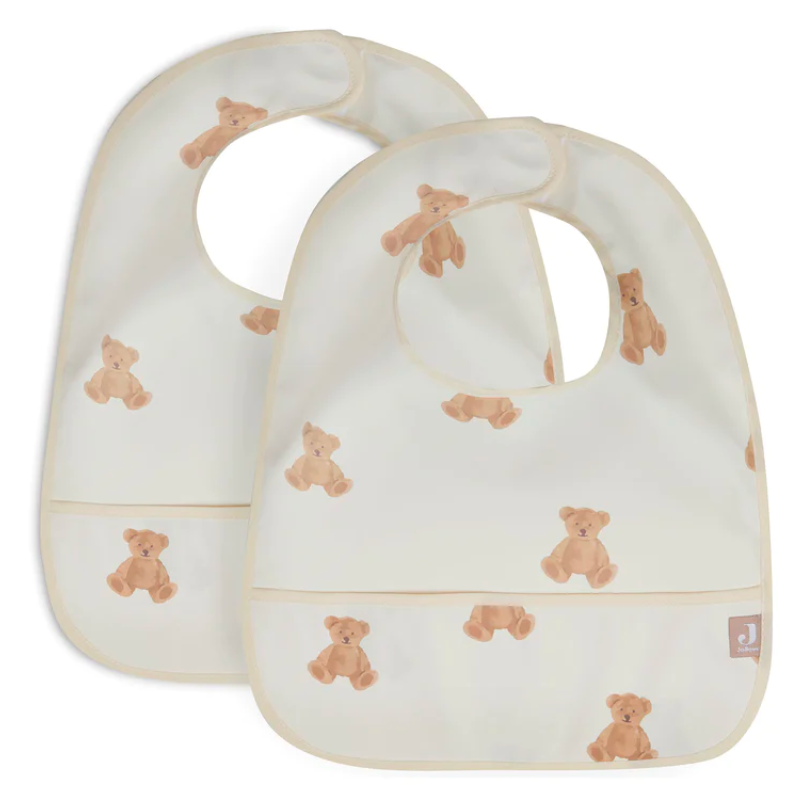 Waterproof bib - teddy bear - set of 2