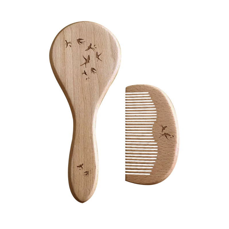 Set brosse + peigne "Hirondelles"