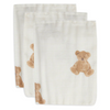 Lot de 3 gants de toilette en gaze de coton - ourson