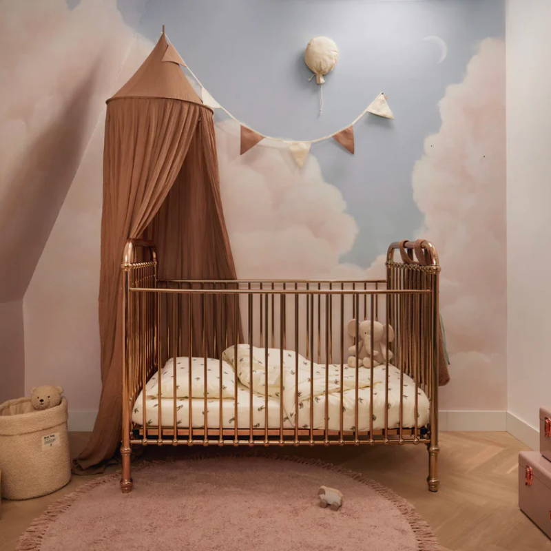 Drap-housse pour lit bébé 60x120 cm - motif feuilles de châtaignier –  Pimousse-store